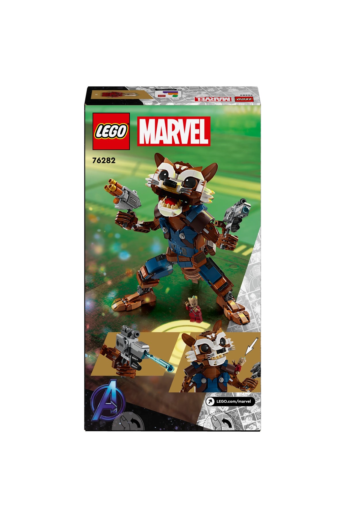 LEGO ® ǀ Marvel Rocket ve Bebek Groot 76282 - 10 Yaş & Üzeri Süper Kahraman Seven Çocuklar için Oyuncak Yapım Seti (566 