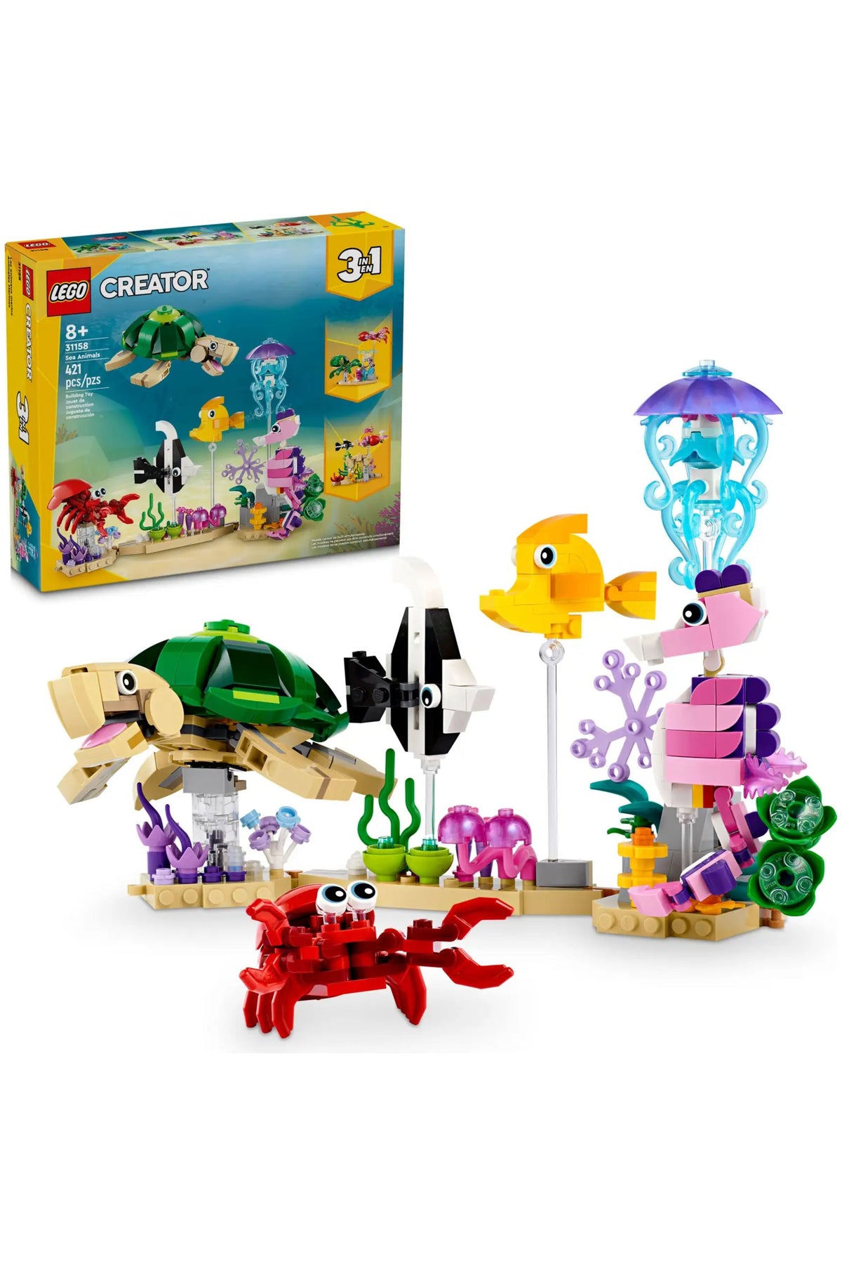 LEGO Creator 3-In-1 31158 Deniz Hayvanları Hediyelik Tipi 421 Parça Eğlenceli Model