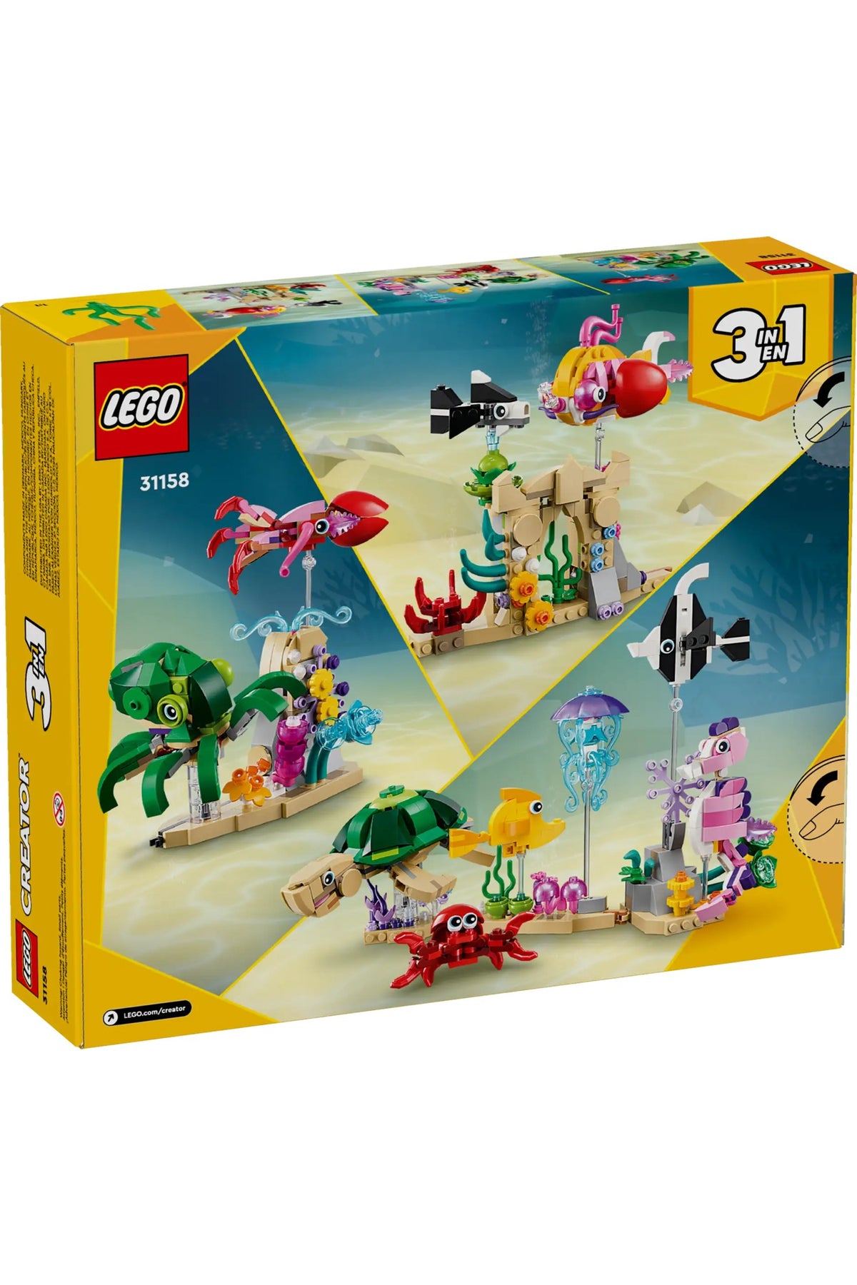 LEGO Creator 3-In-1 31158 Deniz Hayvanları Hediyelik Tipi 421 Parça Eğlenceli Model