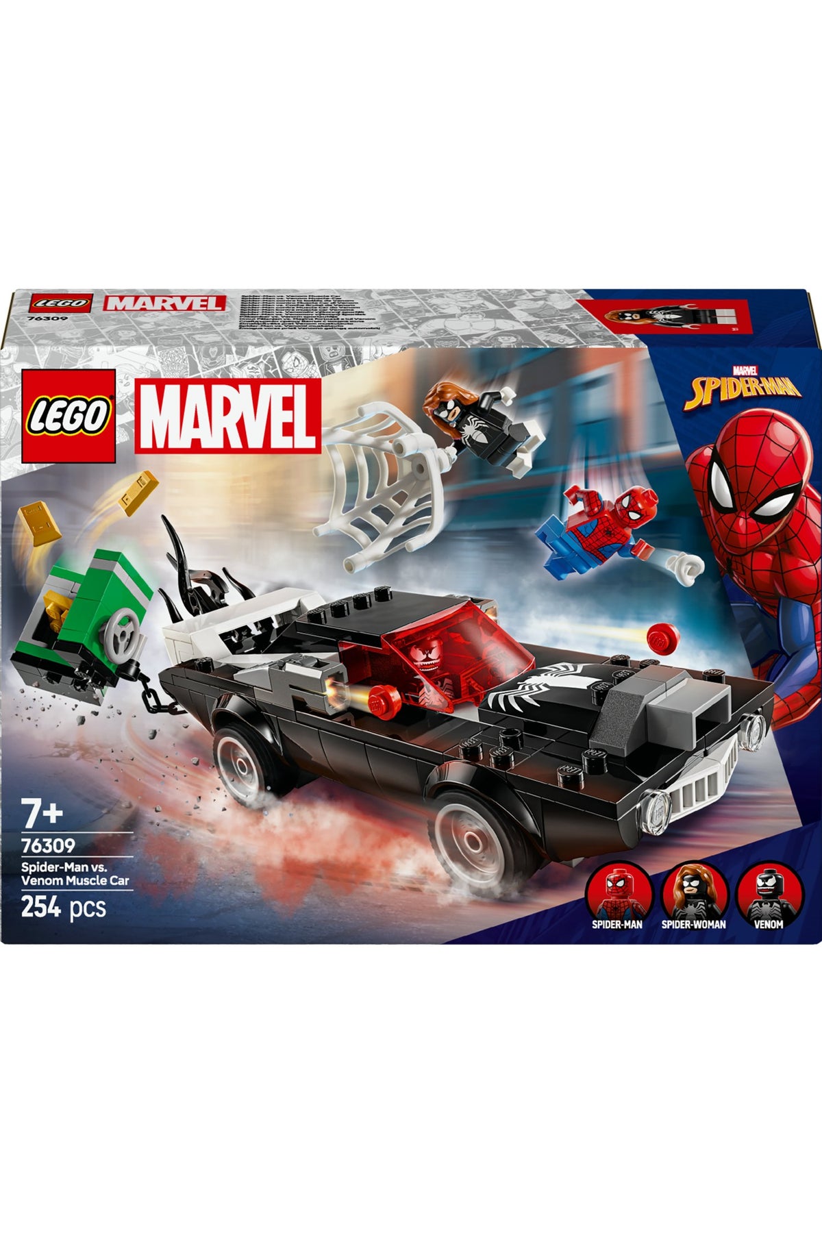 LEGO ® ǀ Marvel Örümcek Adam, Venom Arabasına Karşı 76309 - 7+ Yaş Çocuklar için Araç İçeren Yaratıcı Oyuncak Yapım Seti