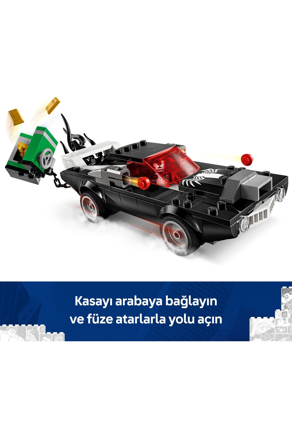 LEGO ® ǀ Marvel Örümcek Adam, Venom Arabasına Karşı 76309 - 7+ Yaş Çocuklar için Araç İçeren Yaratıcı Oyuncak Yapım Seti