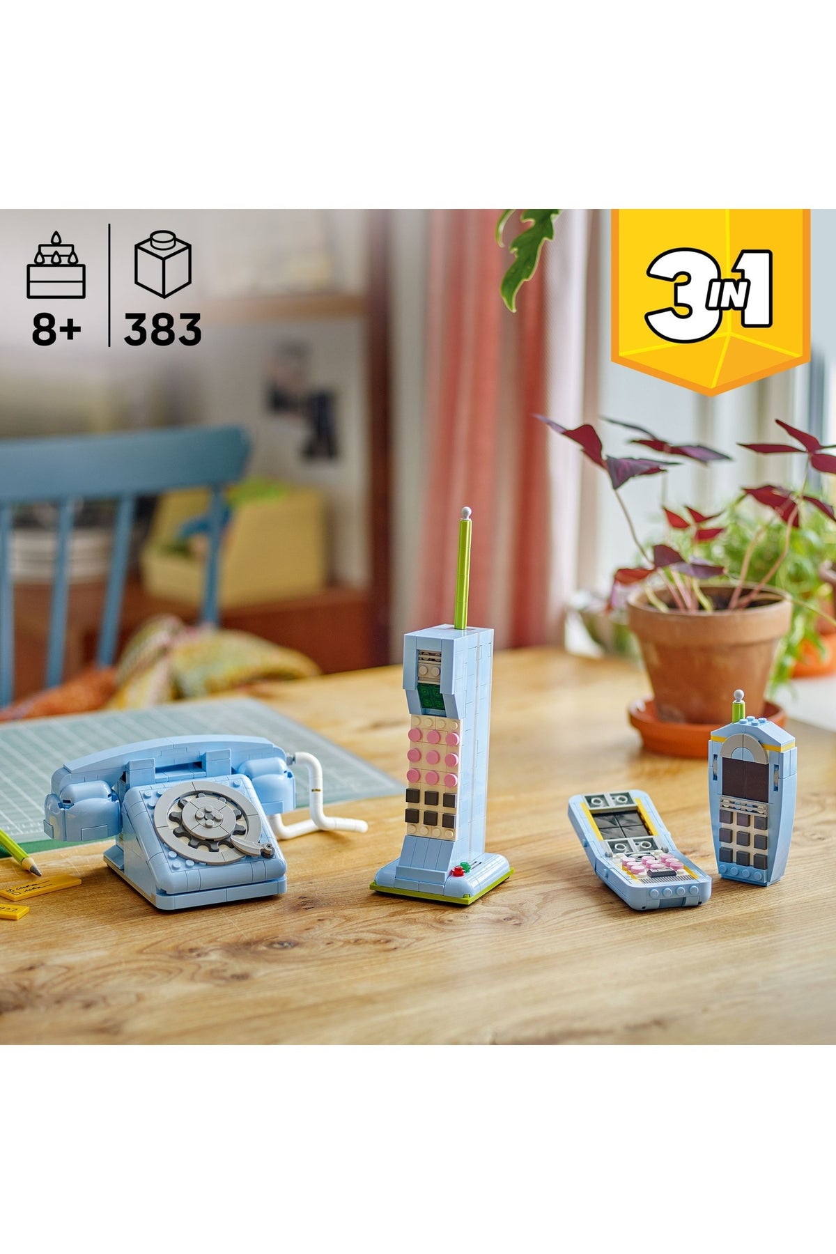 LEGO Creator 3'ü 1 Arada Retro Telefon 31174 - 383 Parça Hediyelik Yaratıcı Oyuncak Seti 8 Yaş ve Üzeri