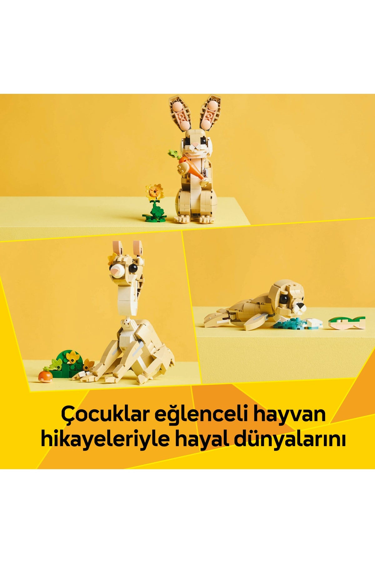 LEGO® Creator 3’ü 1 Arada Sevimli Tavşan 31162 - 8 Yaş & Üzeri Çocuklar için Yaratıcı Oyuncak Yapım Seti (326 Parça)