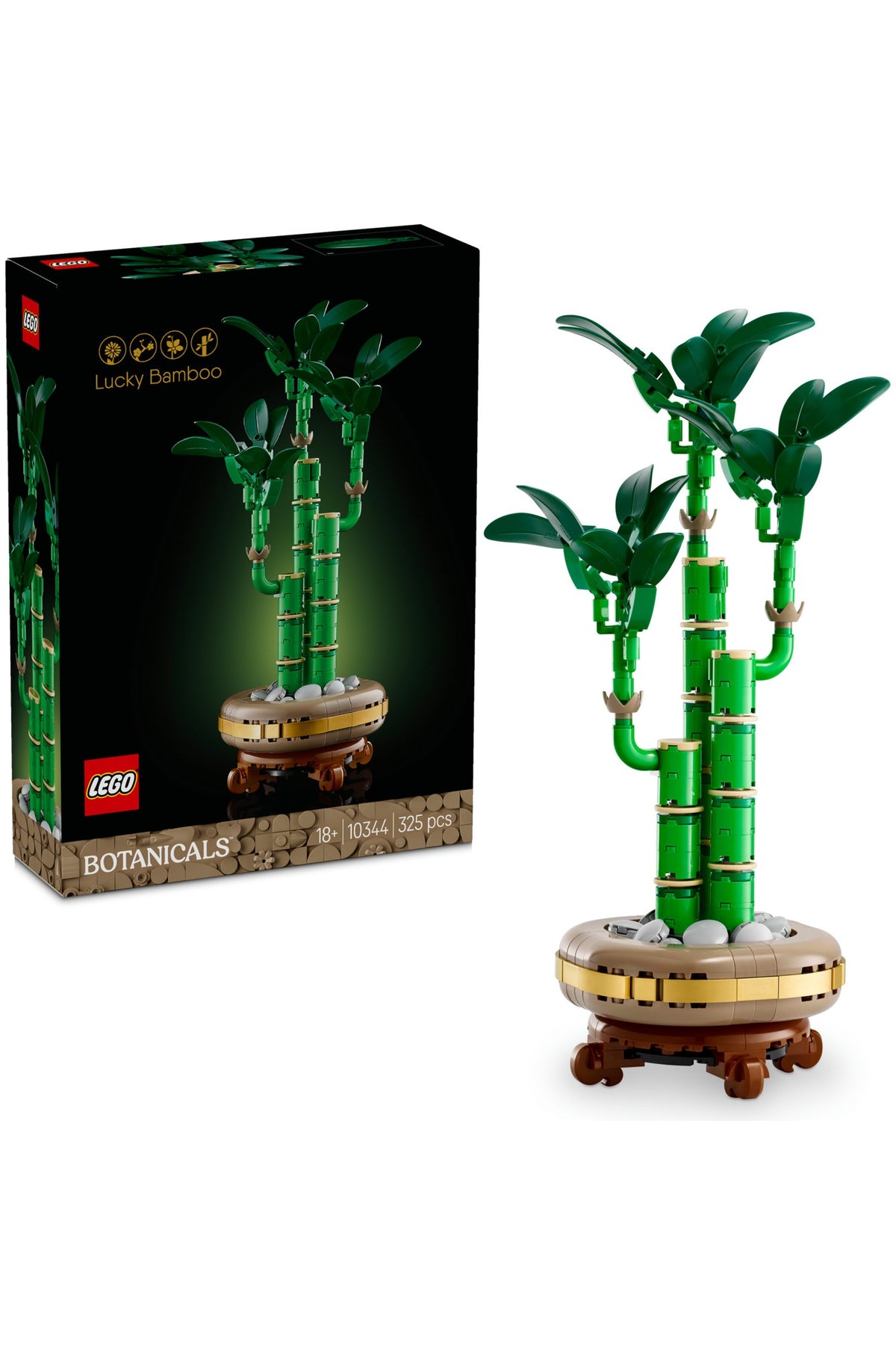 LEGO® Botanicals Şans Bambusu 10344 - Doğasever Yetişkinler için Dekoratif Bitki Yapım Seti (325 Parça)