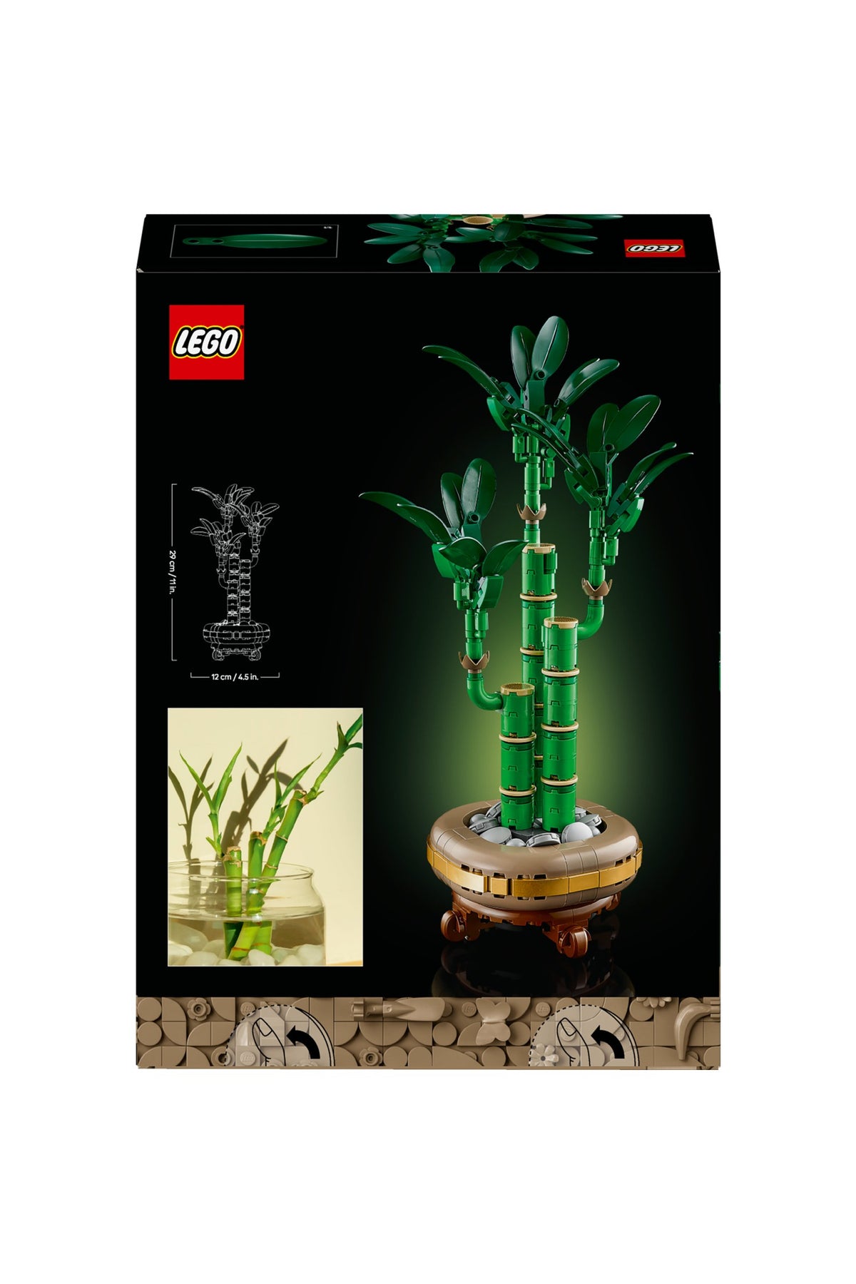 LEGO® Botanicals Şans Bambusu 10344 - Doğasever Yetişkinler için Dekoratif Bitki Yapım Seti (325 Parça)
