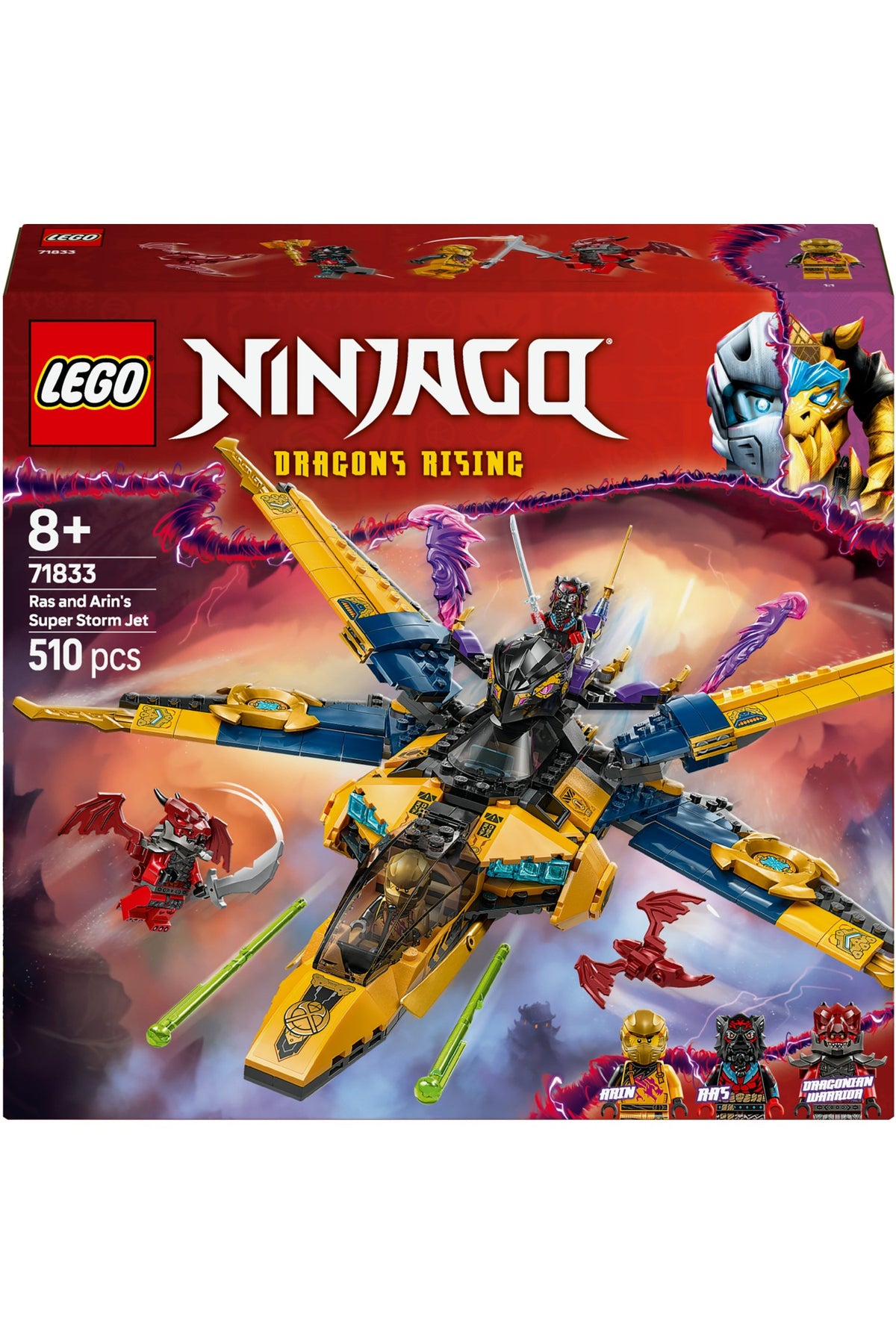 LEGO® NINJAGO® 71833 Ras ve Arin'in Süper Fırtına Jeti 71833 510 Parça Yaratıcı Oyuncak Seti Hediyelik