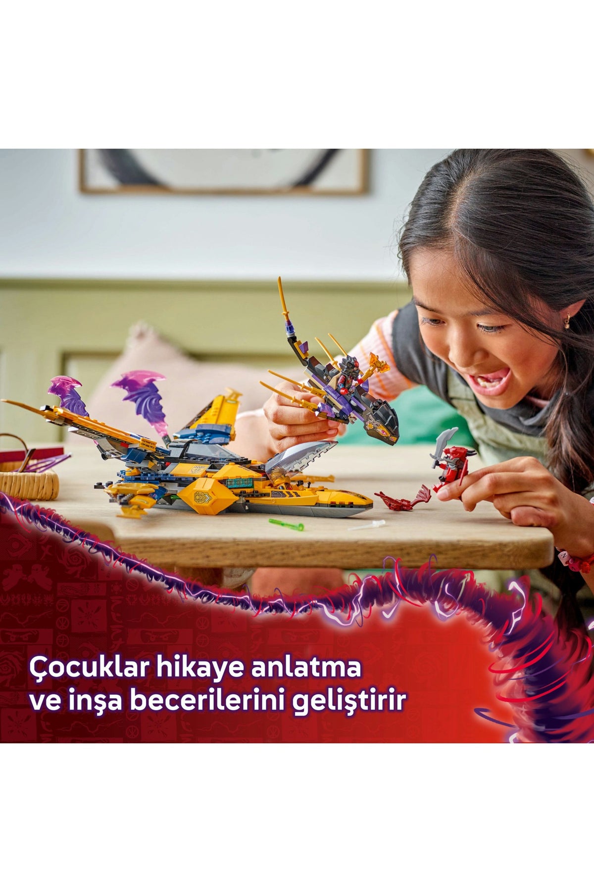 LEGO® NINJAGO® 71833 Ras ve Arin'in Süper Fırtına Jeti 71833 510 Parça Yaratıcı Oyuncak Seti Hediyelik