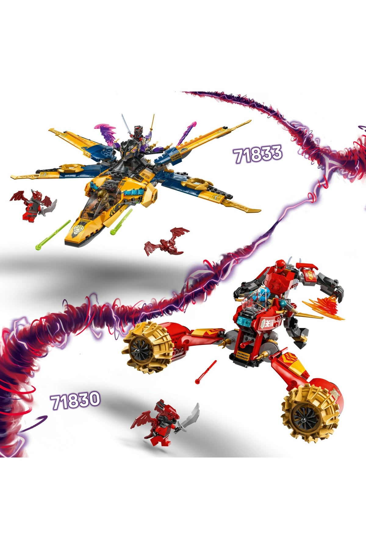 LEGO® NINJAGO® 71833 Ras ve Arin'in Süper Fırtına Jeti 71833 510 Parça Yaratıcı Oyuncak Seti Hediyelik