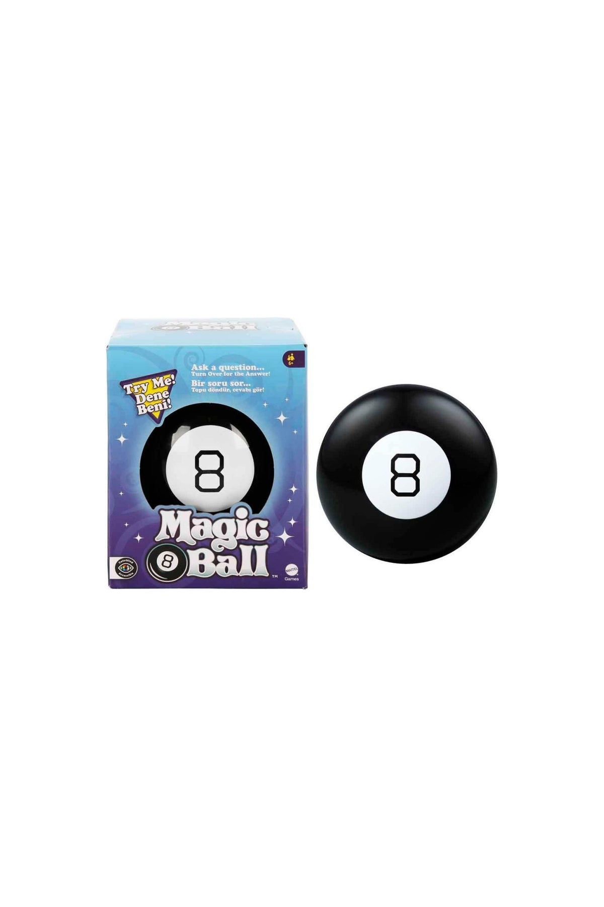 Mattel Magic 8 Ball 30188 Renkli Eğlenceli Kutu Oyunu 4+ Yaş İçin Sosyalleşme ve Hayal Gücü Geliştirici