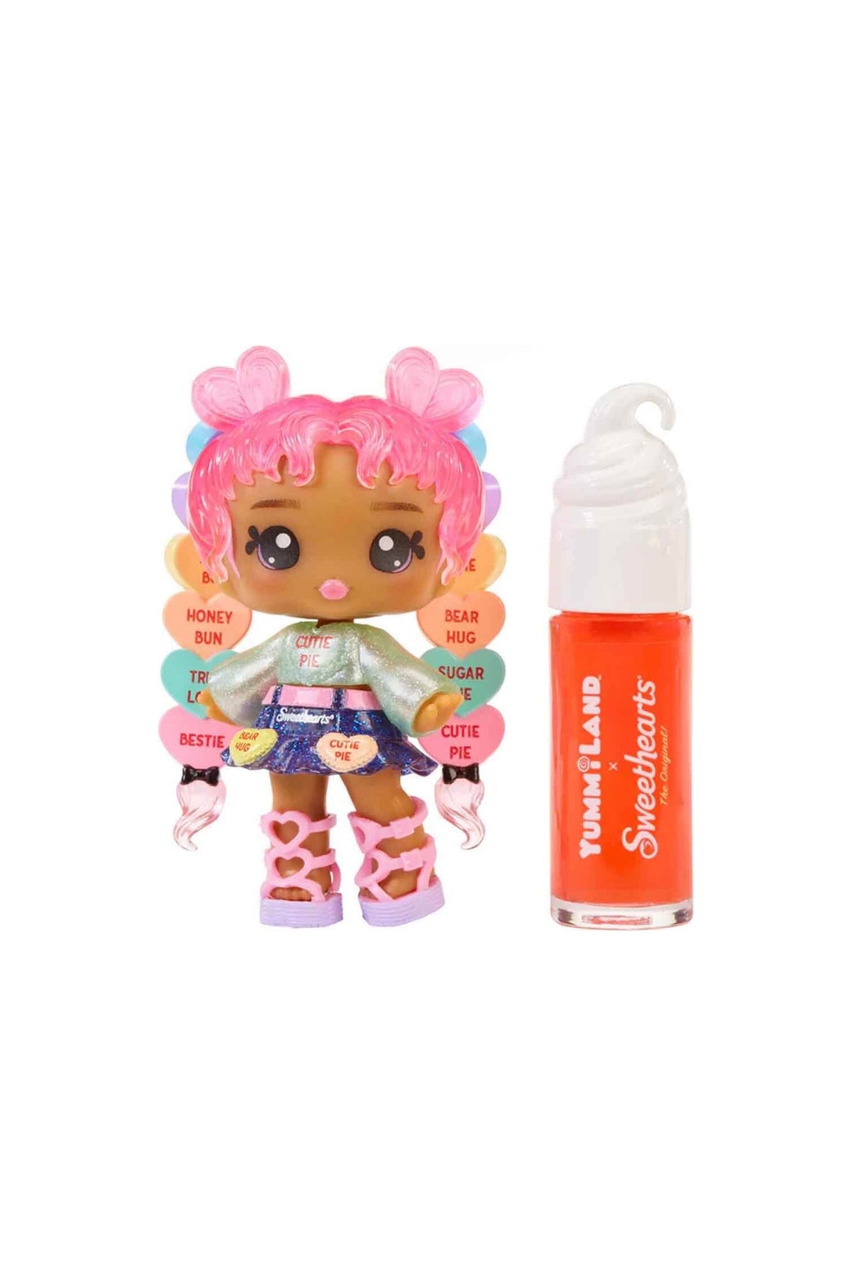 Yummiland Sweethearts Sevgililer Günü Mini Bebek ve Dudak Parlatıcısı Seti - Lily Hearts