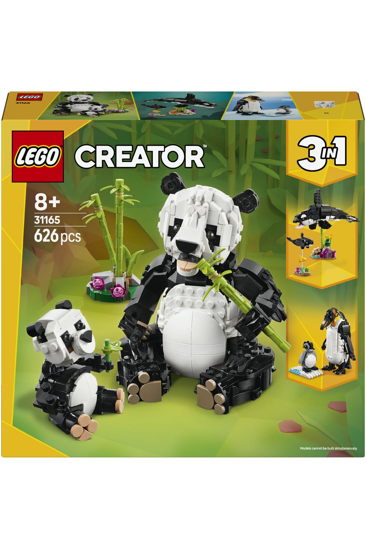 LEGO® Creator 3’ü 1 Arada Vahşi Hayvanlar: Panda Ailesi 31165 - 8+ için Orka veya Penguene Dönüşebilen Oyuncak Yapım Set