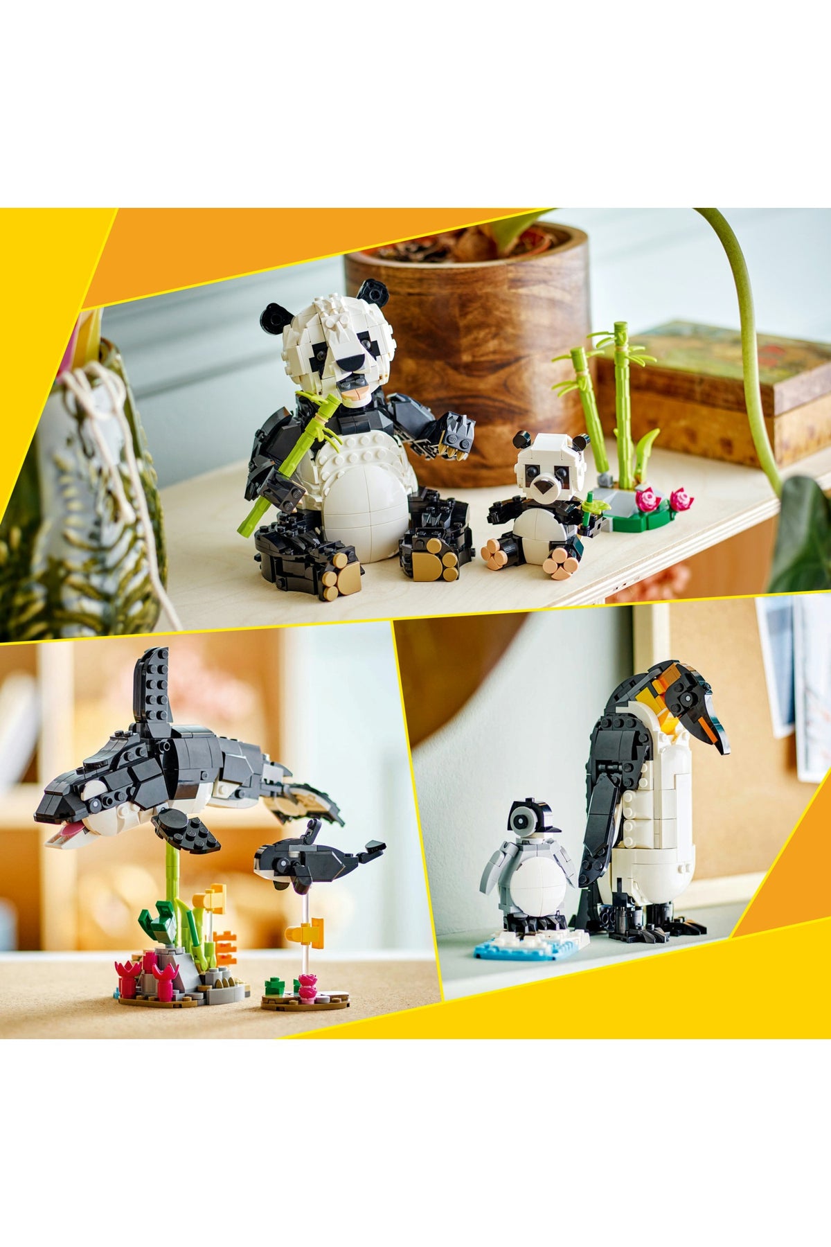 LEGO® Creator 3’ü 1 Arada Vahşi Hayvanlar: Panda Ailesi 31165 - 8+ için Orka veya Penguene Dönüşebilen Oyuncak Yapım Set