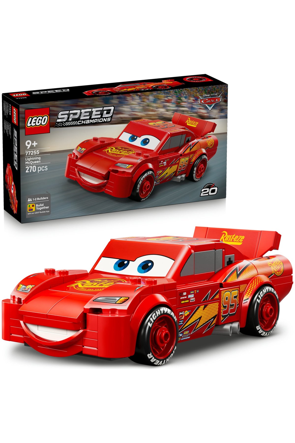 LEGO® Speed Champions | Şimşek McQueen 77255 - 9 Yaş ve Üzeri Çocuklar için Disney Pixar Arabalar Temalı Oyuncak Yapım S