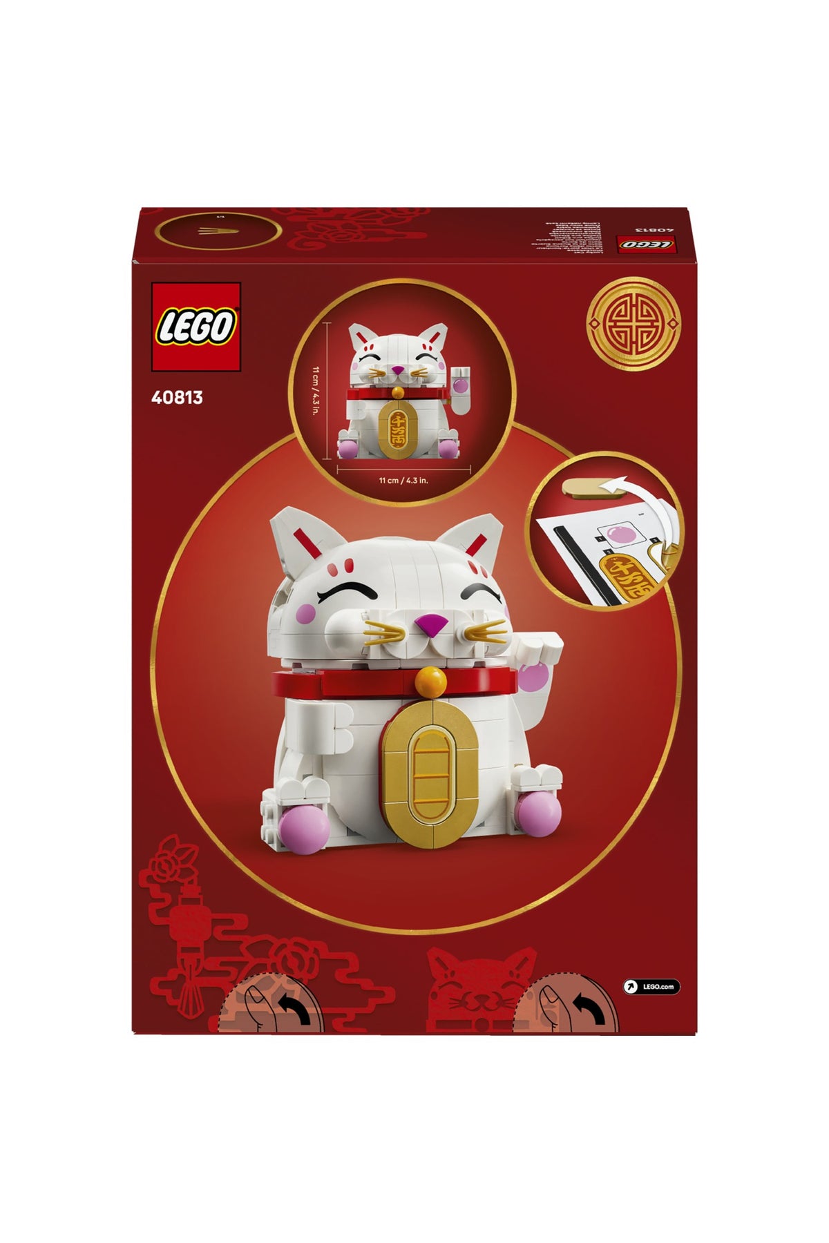 LEGO® Şanslı Kedi 40813 - 9 Yaş ve Üzeri Çocuklar için Yaratıcı Oyuncak Yapım Seti (280 Parça)