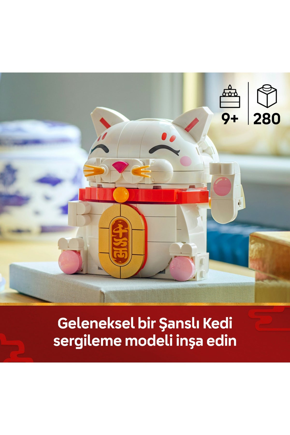 LEGO® Şanslı Kedi 40813 - 9 Yaş ve Üzeri Çocuklar için Yaratıcı Oyuncak Yapım Seti (280 Parça)