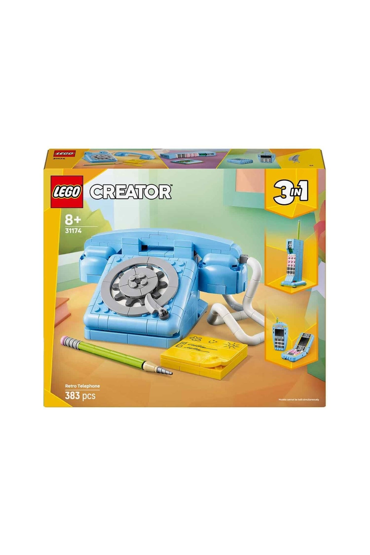 LEGO Creator 3'ü 1 Arada Retro Telefon 31174 - 383 Parça Hediyelik Yaratıcı Oyuncak Seti 8 Yaş ve Üzeri