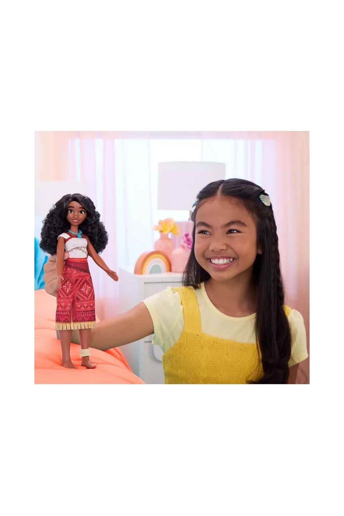 Mattel JBT33 Moana Bebek Disney Prenses Temalı Kız Çocuk Hediye Uzun Dalgalı Saçlı