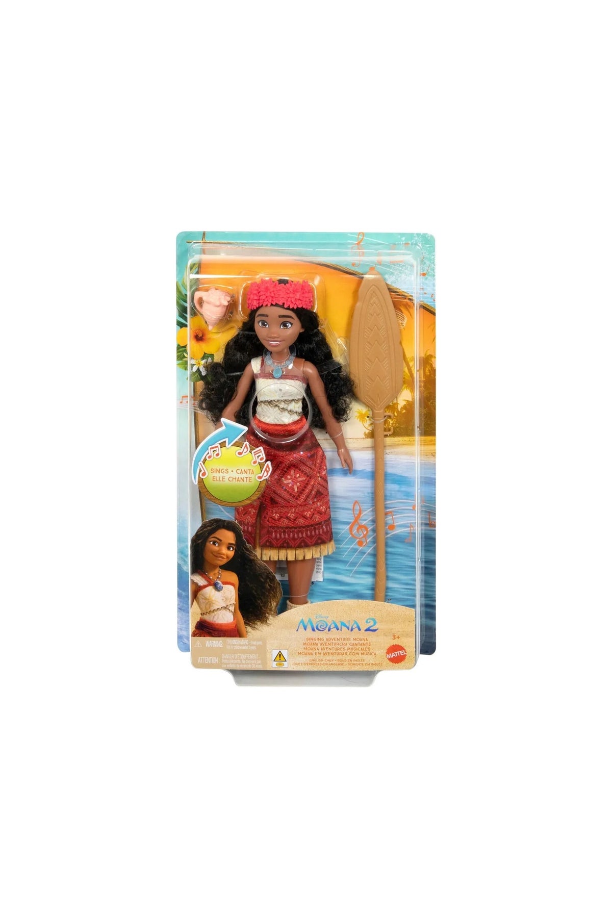 JBT37 Disney Moana 2 Şarkı Söyleyen Moana Bebeği Eğlenceli Aksesuarlarla Renkli Macera