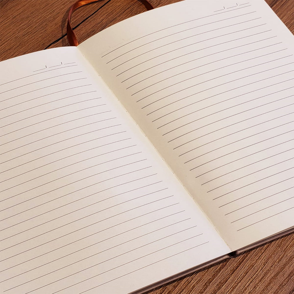 Desenli Gri Renk Deri Defter