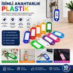 Boş İsimli Anahtarlık - Plastik - Karışık Renk - Kişiselleştirilebilir - 1 Adet