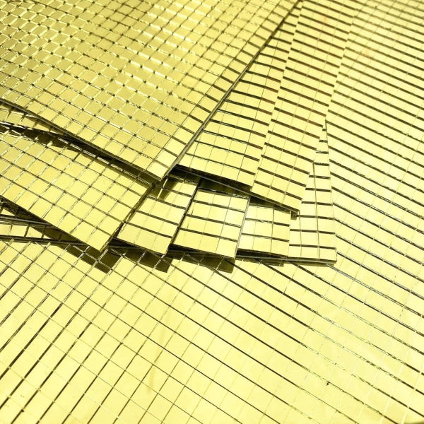 Kendinden Yapışkanlı Aynalı Kare Gold Sticker 30x30 Cm