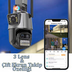 3 Lens Wi-Fi Güvenlik Kamerası