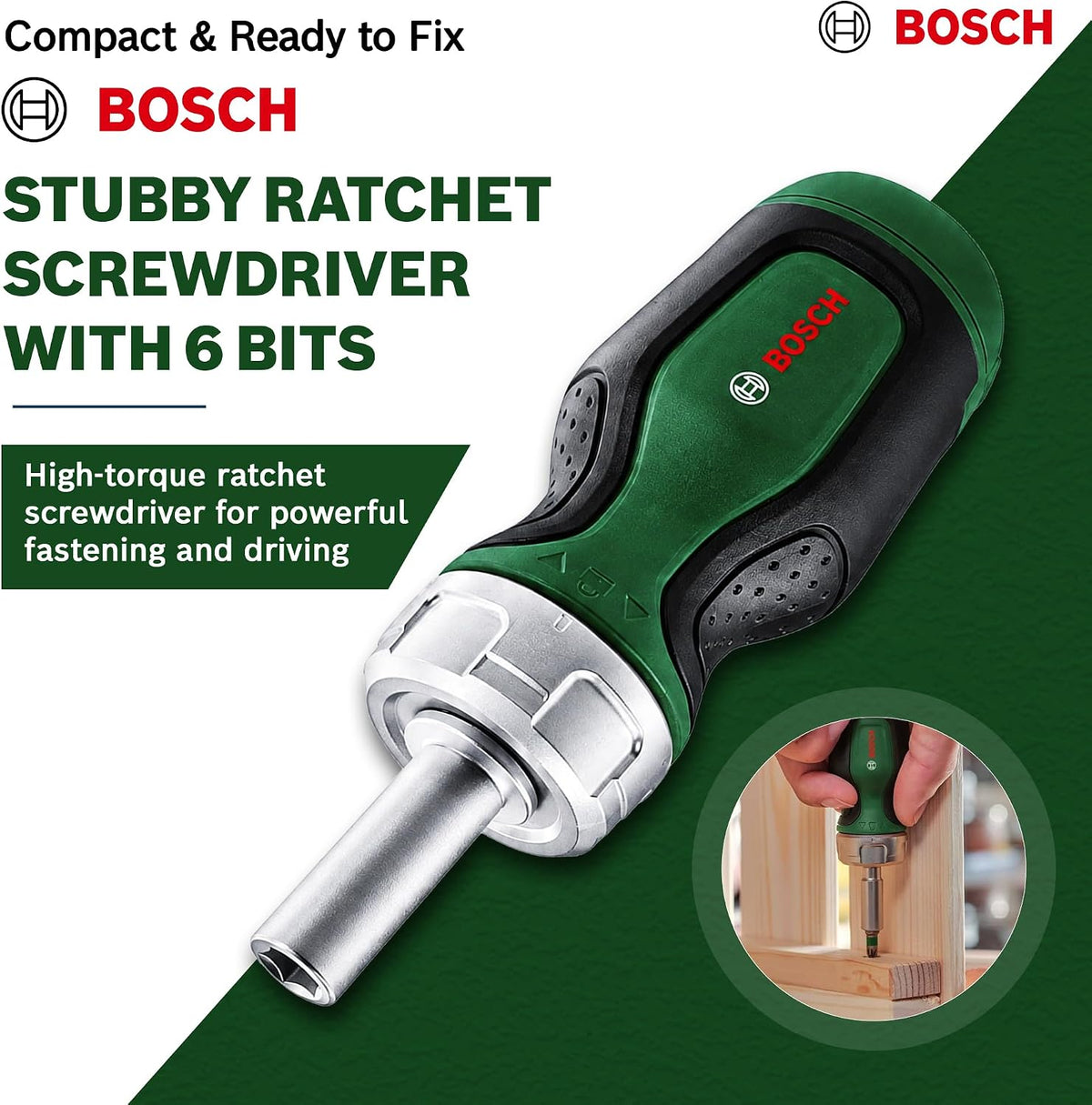 Bosch Cırcırlı Tornavida Seti Değiştirilebilir 6 Uç ile Ergonomik Tasarım ve Yüksek Tork