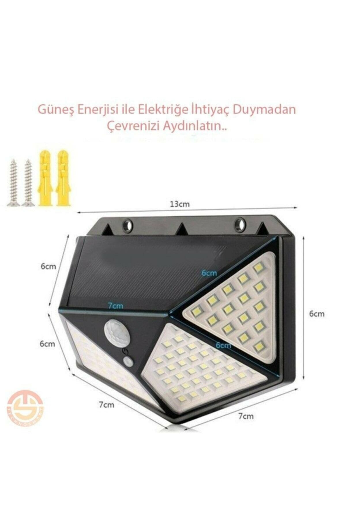 Solar Bahçe Aydınlatma Lambası 100 Led
