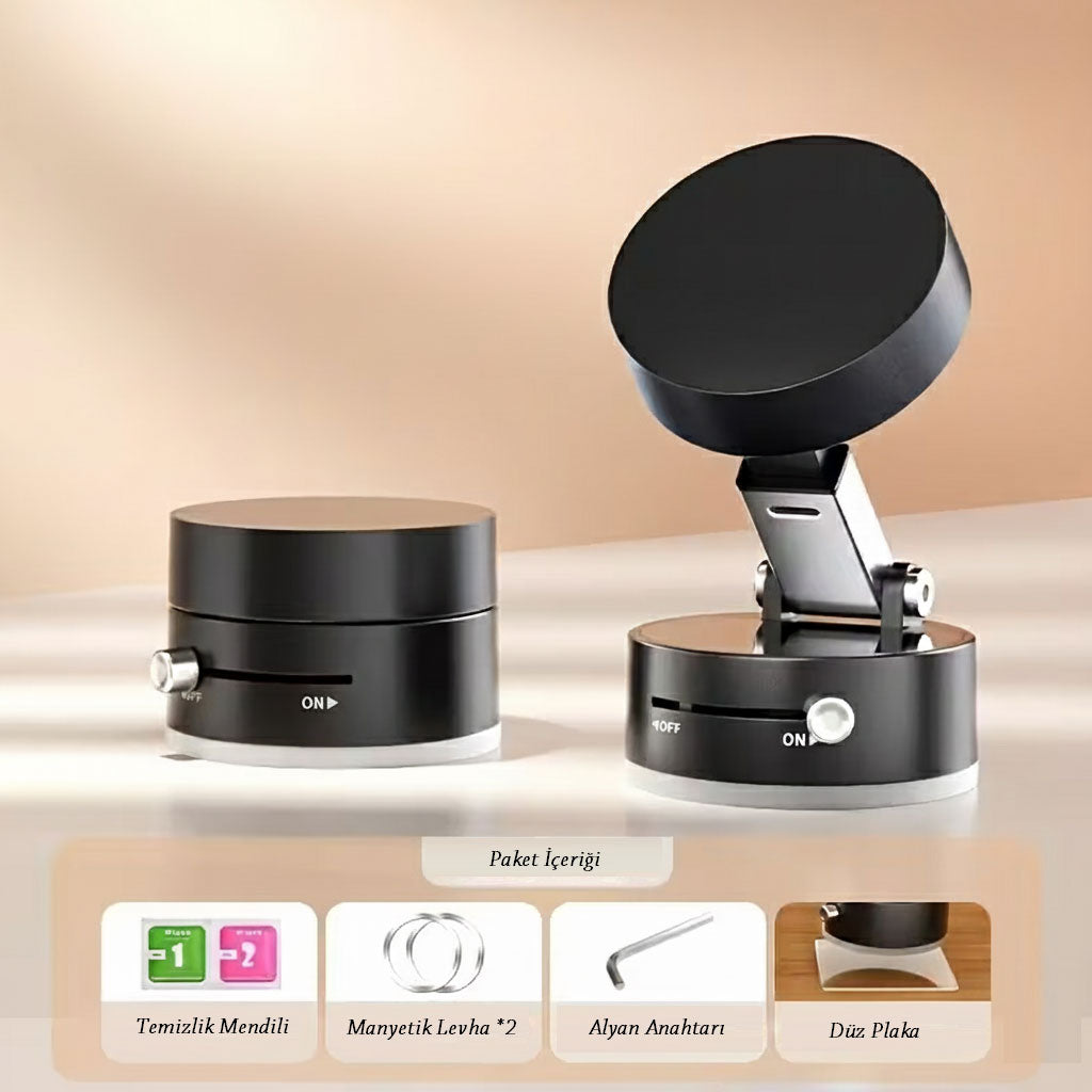Mıknatıslı Katlanabilir Telefon Tutucu - Torpido ve Cam Uyumlu